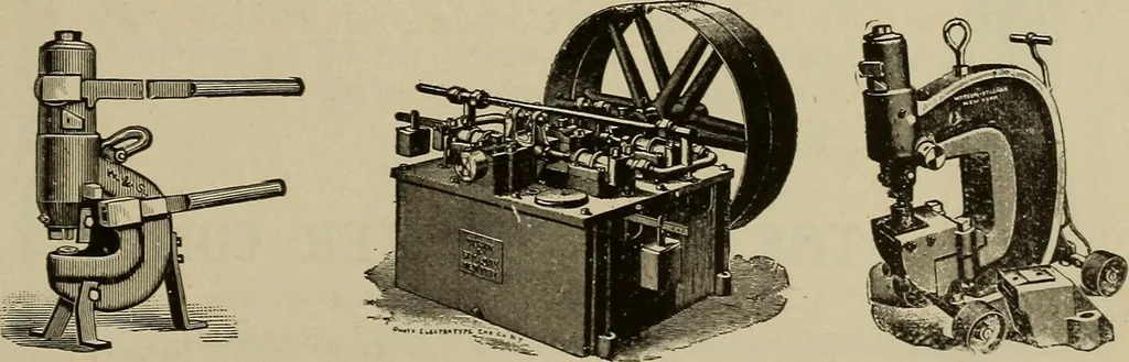 An illustration from The mechanical index, 1904. A complete index to the names and addresses of all manufacturers in the United States of mechanical appliances, machinery and tools operated by steam, electricity, water, hand or foot power, 1904, leaf 974