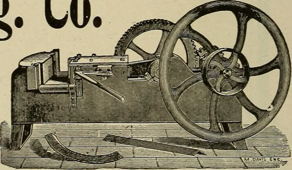 An illustration from The mechanical index, 1904. A complete index to the names and addresses of all manufacturers in the United States of mechanical appliances, machinery and tools operated by steam, electricity, water, hand or foot power, 1904, leaf 977