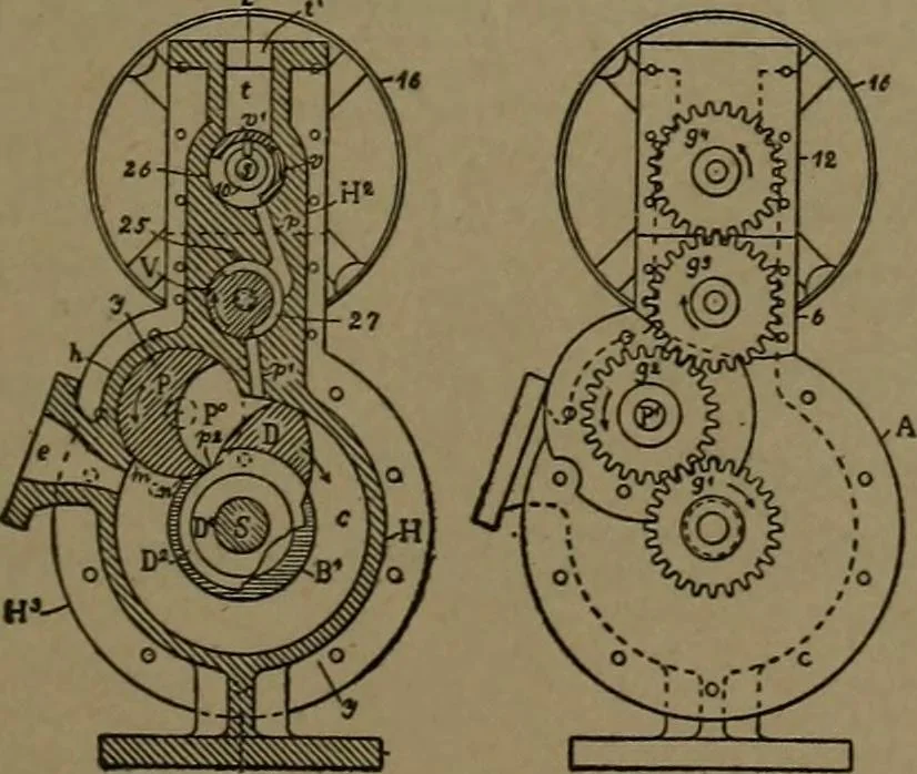 An illustration from Mechanical movements, powers and devices, 1907, leaf 104