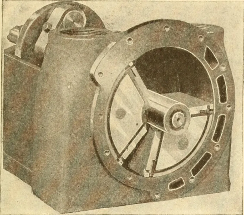 An illustration from Mechanical movements, powers and devices; a treatise describing mechanical movements and devices used in constructive and operative machinery and the mechanical arts, being practically a mechanical dictionary, commencing with a rudimentary description of the early known mechanical powers and detailing the various motions, appliances and inventions used in the mechanical arts to the present time, including a chapter on straight line movements, by Gardner D. Hiscox, 1914, leaf 108