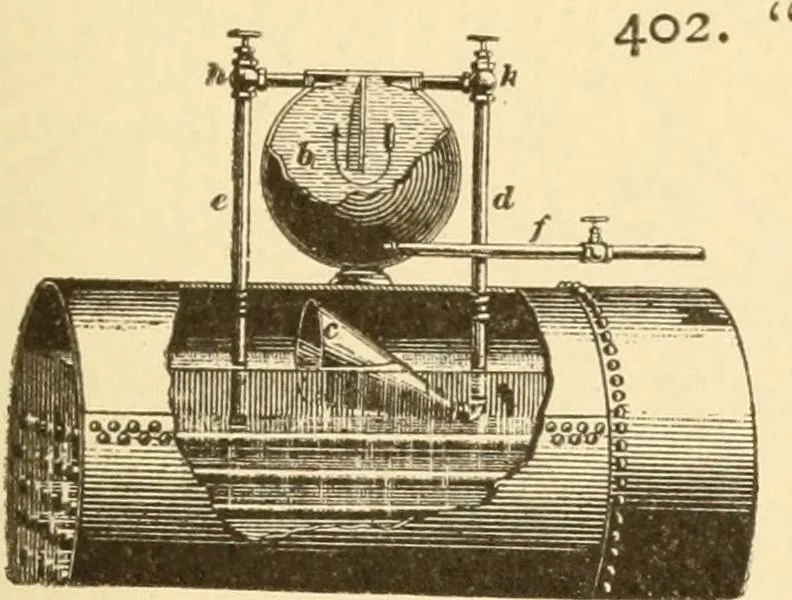 An illustration from Mechanical movements, powers and devices; a treatise describing mechanical movements and devices used in constructive and operative machinery and the mechanical arts, being practically a mechanical dictionary, commencing with a rudimentary description of the early known mechanical powers and detailing the various motions, appliances and inventions used in the mechanical arts to the present time, including a chapter on straight line movements, by Gardner D. Hiscox, 1914, leaf 122
