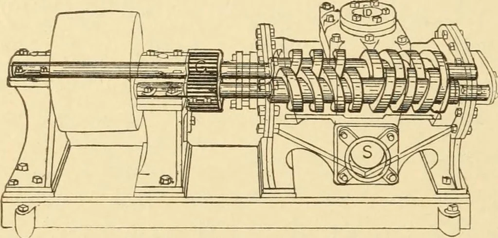 An illustration from Mechanical movements, powers and devices; a treatise describing mechanical movements and devices used in constructive and operative machinery and the mechanical arts, being practically a mechanical dictionary, commencing with a rudimentary description of the early known mechanical powers and detailing the various motions, appliances and inventions used in the mechanical arts to the present time, including a chapter on straight line movements, by Gardner D. Hiscox, 1914, leaf 155