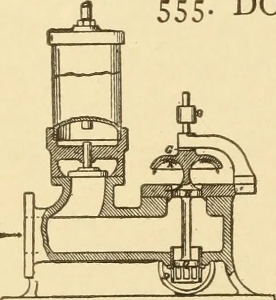 An illustration from Mechanical movements, powers and devices; a treatise describing mechanical movements and devices used in constructive and operative machinery and the mechanical arts, being practically a mechanical dictionary, commencing with a rudimentary description of the early known mechanical powers and detailing the various motions, appliances and inventions used in the mechanical arts to the present time, including a chapter on straight line movements, by Gardner D. Hiscox, 1914, leaf 161