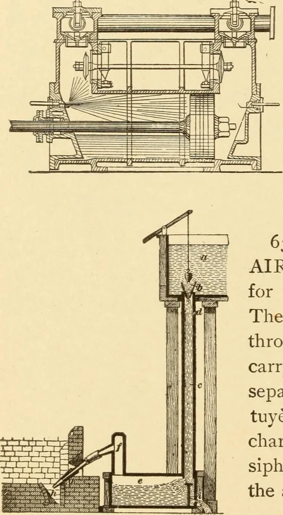 An illustration from Mechanical movements, powers and devices; a treatise describing mechanical movements and devices used in constructive and operative machinery and the mechanical arts, being practically a mechanical dictionary, commencing with a rudimentary description of the early known mechanical powers and detailing the various motions, appliances and inventions used in the mechanical arts to the present time, including a chapter on straight line movements, by Gardner D. Hiscox, 1914, leaf 181