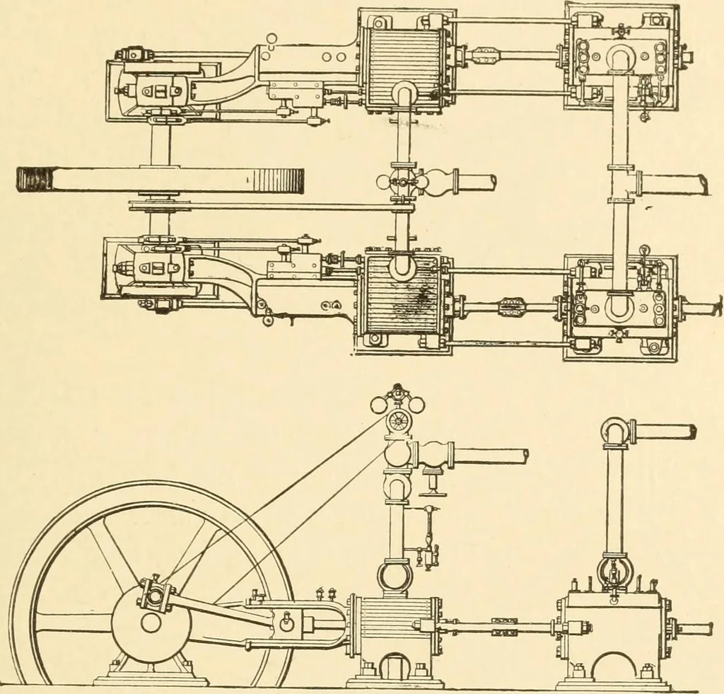 An illustration from Mechanical movements, powers and devices; a treatise describing mechanical movements and devices used in constructive and operative machinery and the mechanical arts, being practically a mechanical dictionary, commencing with a rudimentary description of the early known mechanical powers and detailing the various motions, appliances and inventions used in the mechanical arts to the present time, including a chapter on straight line movements, by Gardner D. Hiscox, 1914, leaf 184