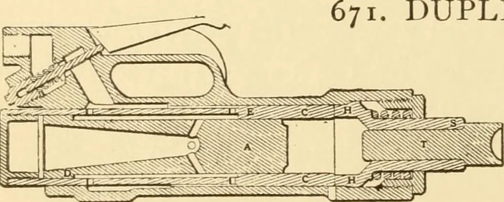 An illustration from Mechanical movements, powers and devices; a treatise describing mechanical movements and devices used in constructive and operative machinery and the mechanical arts, being practically a mechanical dictionary, commencing with a rudimentary description of the early known mechanical powers and detailing the various motions, appliances and inventions used in the mechanical arts to the present time, including a chapter on straight line movements, by Gardner D. Hiscox, 1914, leaf 191
