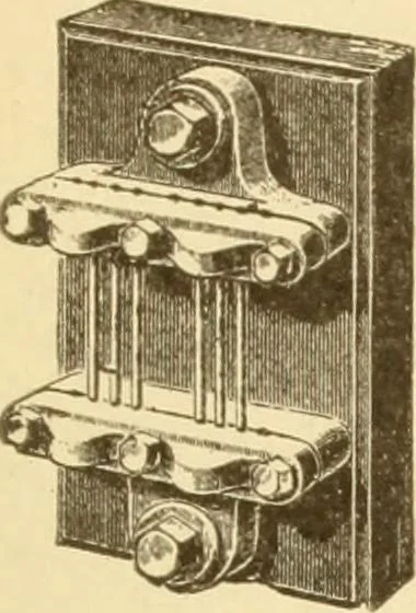 An illustration from Mechanical movements, powers and devices; a treatise describing mechanical movements and devices used in constructive and operative machinery and the mechanical arts, being practically a mechanical dictionary, commencing with a rudimentary description of the early known mechanical powers and detailing the various motions, appliances and inventions used in the mechanical arts to the present time, including a chapter on straight line movements, by Gardner D. Hiscox, 1914, leaf 204