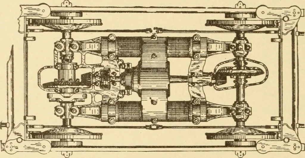 An illustration from Mechanical movements, powers and devices; a treatise describing mechanical movements and devices used in constructive and operative machinery and the mechanical arts, being practically a mechanical dictionary, commencing with a rudimentary description of the early known mechanical powers and detailing the various motions, appliances and inventions used in the mechanical arts to the present time, including a chapter on straight line movements, by Gardner D. Hiscox, 1914, leaf 205