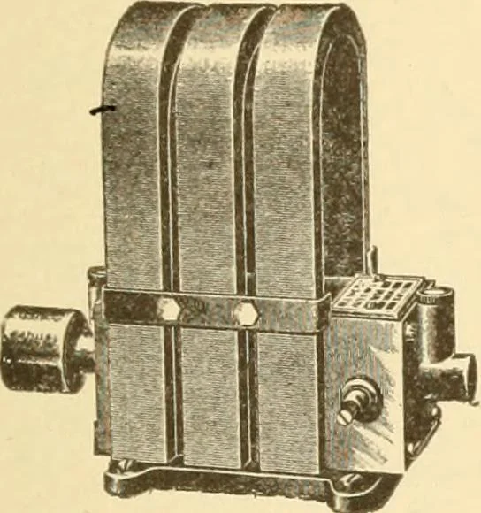 An illustration from Mechanical movements, powers and devices; a treatise describing mechanical movements and devices used in constructive and operative machinery and the mechanical arts, being practically a mechanical dictionary, commencing with a rudimentary description of the early known mechanical powers and detailing the various motions, appliances and inventions used in the mechanical arts to the present time, including a chapter on straight line movements, by Gardner D. Hiscox, 1914, leaf 206