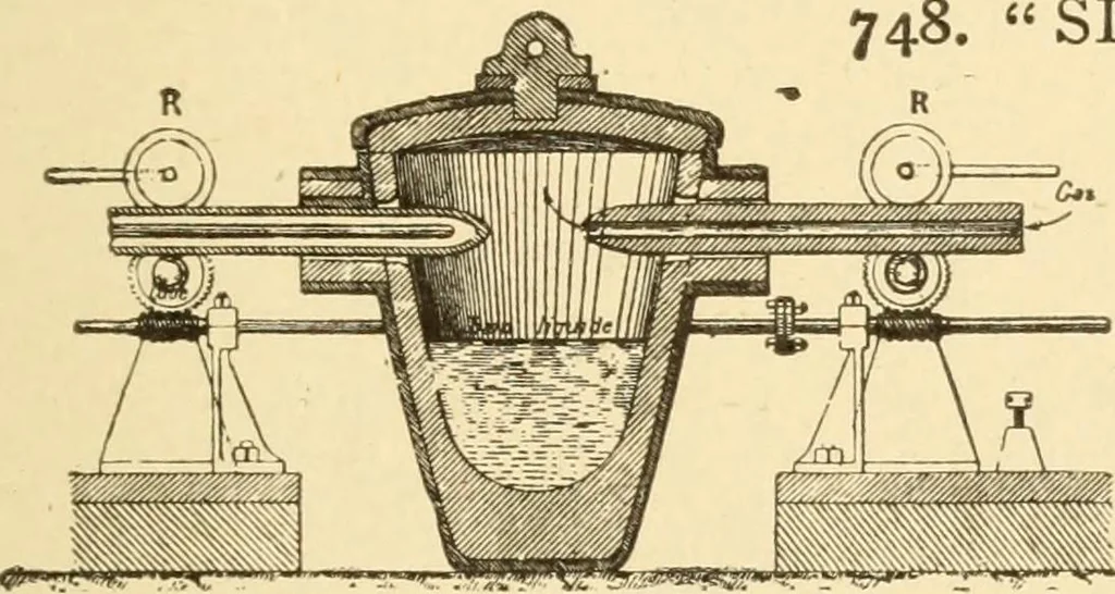An illustration from Mechanical movements, powers and devices; a treatise describing mechanical movements and devices used in constructive and operative machinery and the mechanical arts, being practically a mechanical dictionary, commencing with a rudimentary description of the early known mechanical powers and detailing the various motions, appliances and inventions used in the mechanical arts to the present time, including a chapter on straight line movements, by Gardner D. Hiscox, 1914, leaf 210