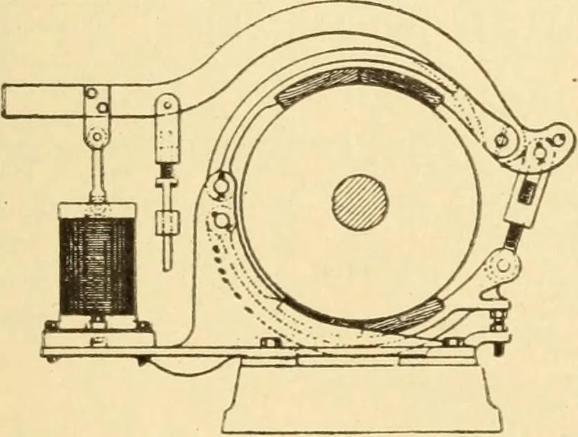 An illustration from Mechanical movements, powers and devices; a treatise describing mechanical movements and devices used in constructive and operative machinery and the mechanical arts, being practically a mechanical dictionary, commencing with a rudimentary description of the early known mechanical powers and detailing the various motions, appliances and inventions used in the mechanical arts to the present time, including a chapter on straight line movements, by Gardner D. Hiscox, 1914, leaf 212