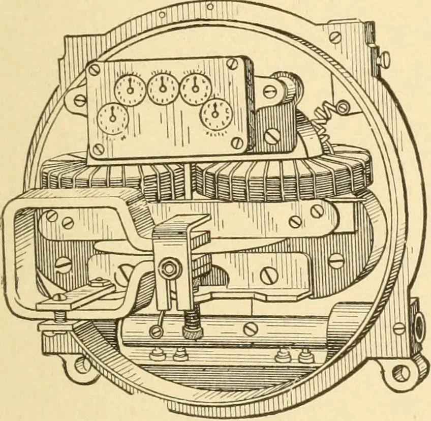 An illustration from Mechanical movements, powers and devices; a treatise describing mechanical movements and devices used in constructive and operative machinery and the mechanical arts, being practically a mechanical dictionary, commencing with a rudimentary description of the early known mechanical powers and detailing the various motions, appliances and inventions used in the mechanical arts to the present time, including a chapter on straight line movements, by Gardner D. Hiscox, 1914, leaf 214