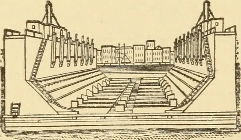 An illustration from Mechanical movements, powers and devices; a treatise describing mechanical movements and devices used in constructive and operative machinery and the mechanical arts, being practically a mechanical dictionary, commencing with a rudimentary description of the early known mechanical powers and detailing the various motions, appliances and inventions used in the mechanical arts to the present time, including a chapter on straight line movements, by Gardner D. Hiscox, 1914, leaf 225