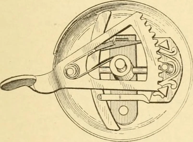 An illustration from Mechanical movements, powers and devices; a treatise describing mechanical movements and devices used in constructive and operative machinery and the mechanical arts, being practically a mechanical dictionary, commencing with a rudimentary description of the early known mechanical powers and detailing the various motions, appliances and inventions used in the mechanical arts to the present time, including a chapter on straight line movements, by Gardner D. Hiscox, 1914, leaf 262