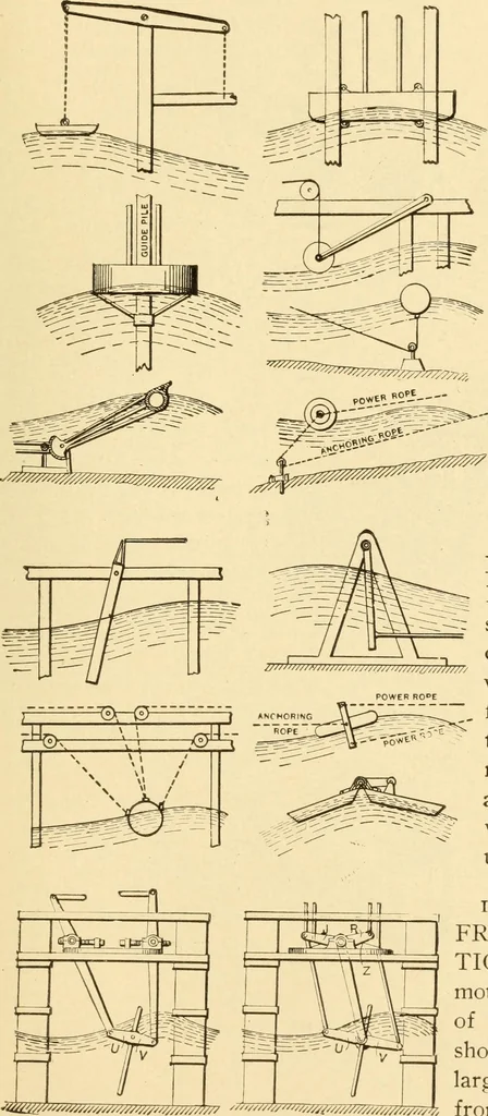 An illustration from Mechanical movements, powers and devices; a treatise describing mechanical movements and devices used in constructive and operative machinery and the mechanical arts, being practically a mechanical dictionary, commencing with a rudimentary description of the early known mechanical powers and detailing the various motions, appliances and inventions used in the mechanical arts to the present time, including a chapter on straight line movements, by Gardner D. Hiscox, 1914, leaf 292