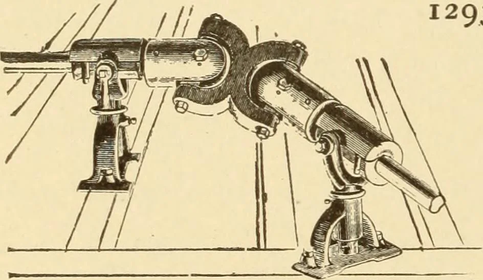 An illustration from Mechanical movements, powers and devices; a treatise describing mechanical movements and devices used in constructive and operative machinery and the mechanical arts, being practically a mechanical dictionary, commencing with a rudimentary description of the early known mechanical powers and detailing the various motions, appliances and inventions used in the mechanical arts to the present time, including a chapter on straight line movements, by Gardner D. Hiscox, 1914, leaf 329
