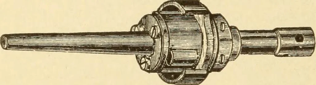 An illustration from Mechanical movements, powers and devices; a treatise describing mechanical movements and devices used in constructive and operative machinery and the mechanical arts, being practically a mechanical dictionary, commencing with a rudimentary description of the early known mechanical powers and detailing the various motions, appliances and inventions used in the mechanical arts to the present time, including a chapter on straight line movements, by Gardner D. Hiscox, 1914, leaf 337