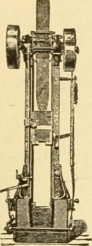 An illustration from Mechanical movements, powers and devices; a treatise describing mechanical movements and devices used in constructive and operative machinery and the mechanical arts, being practically a mechanical dictionary, commencing with a rudimentary description of the early known mechanical powers and detailing the various motions, appliances and inventions used in the mechanical arts to the present time, including a chapter on straight line movements, by Gardner D. Hiscox, 1914, leaf 342