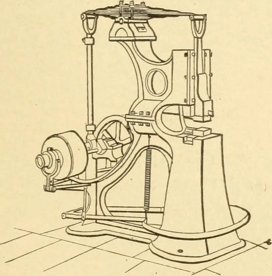 An illustration from Mechanical movements, powers and devices; a treatise describing mechanical movements and devices used in constructive and operative machinery and the mechanical arts, being practically a mechanical dictionary, commencing with a rudimentary description of the early known mechanical powers and detailing the various motions, appliances and inventions used in the mechanical arts to the present time, including a chapter on straight line movements, by Gardner D. Hiscox, 1914, leaf 342