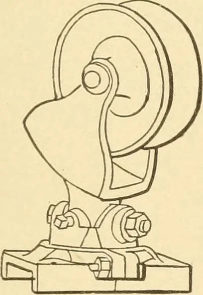 An illustration from Mechanical movements, powers and devices; a treatise describing mechanical movements and devices used in constructive and operative machinery and the mechanical arts, being practically a mechanical dictionary, commencing with a rudimentary description of the early known mechanical powers and detailing the various motions, appliances and inventions used in the mechanical arts to the present time, including a chapter on straight line movements, by Gardner D. Hiscox, 1914, leaf 350