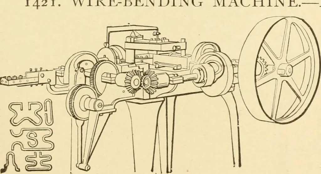 An illustration from Mechanical movements, powers and devices; a treatise describing mechanical movements and devices used in constructive and operative machinery and the mechanical arts, being practically a mechanical dictionary, commencing with a rudimentary description of the early known mechanical powers and detailing the various motions, appliances and inventions used in the mechanical arts to the present time, including a chapter on straight line movements, by Gardner D. Hiscox, 1914, leaf 352
