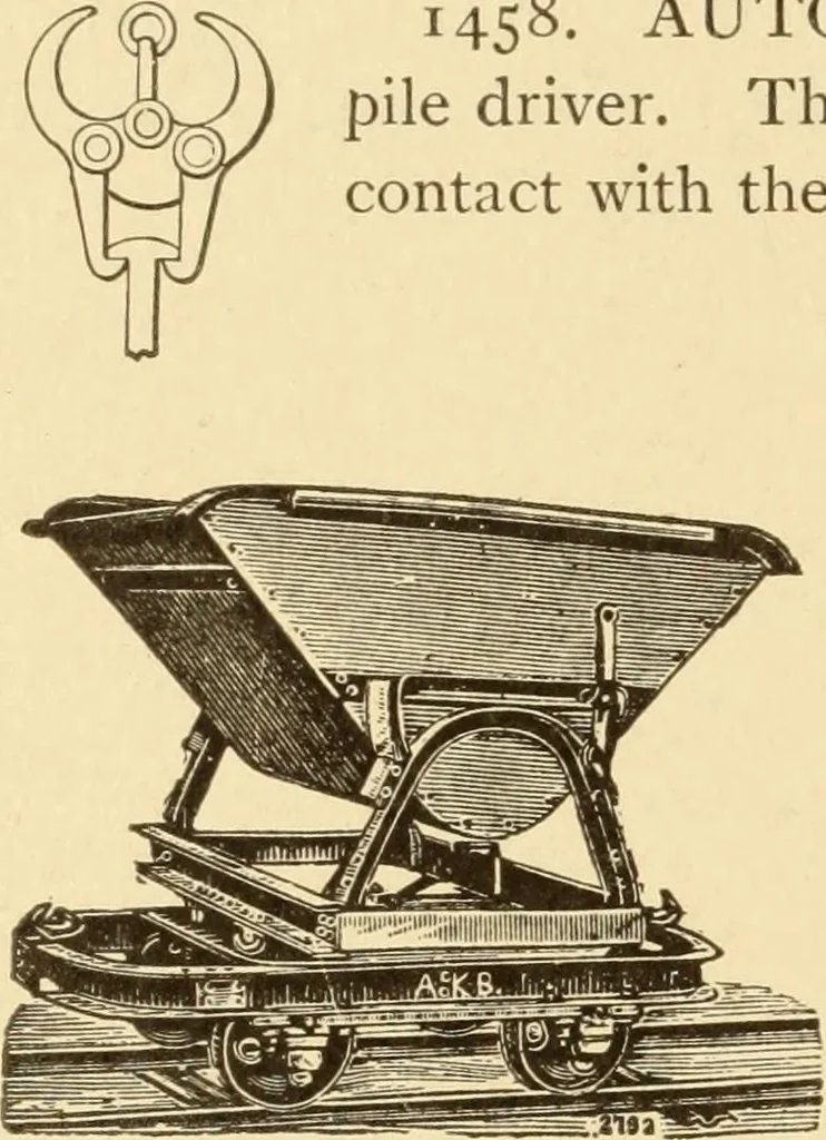 An illustration from Mechanical movements, powers and devices; a treatise describing mechanical movements and devices used in constructive and operative machinery and the mechanical arts, being practically a mechanical dictionary, commencing with a rudimentary description of the early known mechanical powers and detailing the various motions, appliances and inventions used in the mechanical arts to the present time, including a chapter on straight line movements, by Gardner D. Hiscox, 1914, leaf 363