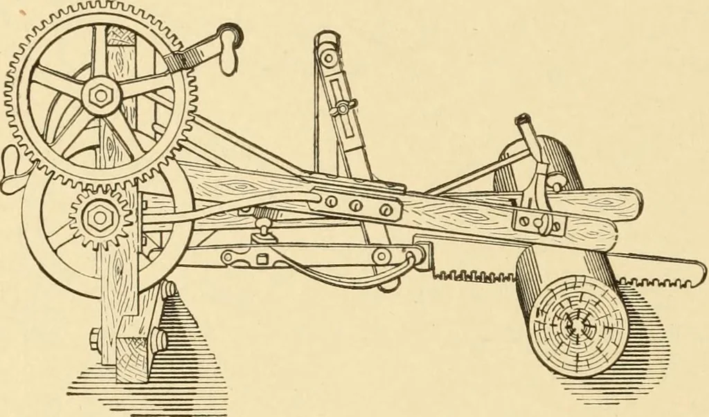 An illustration from Mechanical movements, powers and devices; a treatise describing mechanical movements and devices used in constructive and operative machinery and the mechanical arts, being practically a mechanical dictionary, commencing with a rudimentary description of the early known mechanical powers and detailing the various motions, appliances and inventions used in the mechanical arts to the present time, including a chapter on straight line movements, by Gardner D. Hiscox, 1914, leaf 373