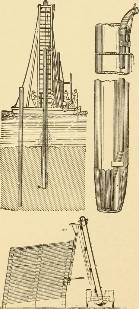 An illustration from Mechanical movements, powers and devices; a treatise describing mechanical movements and devices used in constructive and operative machinery and the mechanical arts, being practically a mechanical dictionary, commencing with a rudimentary description of the early known mechanical powers and detailing the various motions, appliances and inventions used in the mechanical arts to the present time, including a chapter on straight line movements, by Gardner D. Hiscox, 1914, leaf 373