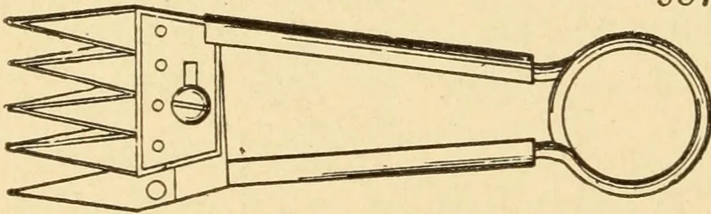 An illustration from Mechanical movements, powers and devices; a treatise describing mechanical movements and devices used in constructive and operative machinery and the mechanical arts, being practically a mechanical dictionary, commencing with a rudimentary description of the early known mechanical powers and detailing the various motions, appliances and inventions used in the mechanical arts to the present time, including a chapter on straight line movements, by Gardner D. Hiscox, 1914, leaf 383
