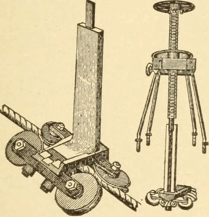 An illustration from Mechanical movements, powers and devices; a treatise describing mechanical movements and devices used in constructive and operative machinery and the mechanical arts, being practically a mechanical dictionary, commencing with a rudimentary description of the early known mechanical powers and detailing the various motions, appliances and inventions used in the mechanical arts to the present time, including a chapter on straight line movements, by Gardner D. Hiscox, 1914, leaf 396