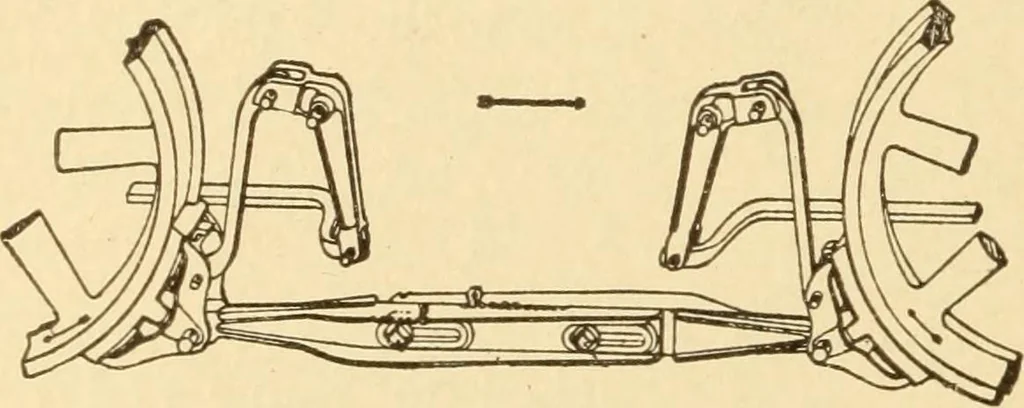 An illustration from Mechanical movements, powers and devices; a treatise describing mechanical movements and devices used in constructive and operative machinery and the mechanical arts, being practically a mechanical dictionary, commencing with a rudimentary description of the early known mechanical powers and detailing the various motions, appliances and inventions used in the mechanical arts to the present time, including a chapter on straight line movements, by Gardner D. Hiscox, 1914, leaf 397