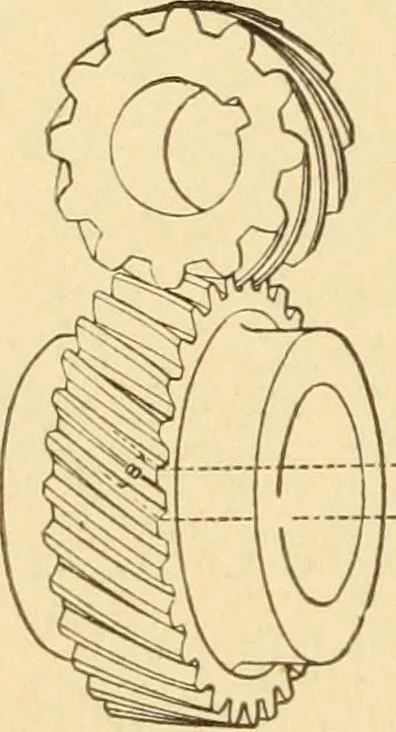 An illustration from Mechanical movements, powers and devices; a treatise describing mechanical movements and devices used in constructive and operative machinery and the mechanical arts, being practically a mechanical dictionary, commencing with a rudimentary description of the early known mechanical powers and detailing the various motions, appliances and inventions used in the mechanical arts to the present time, including a chapter on straight line movements, by Gardner D. Hiscox, 1914, leaf 53