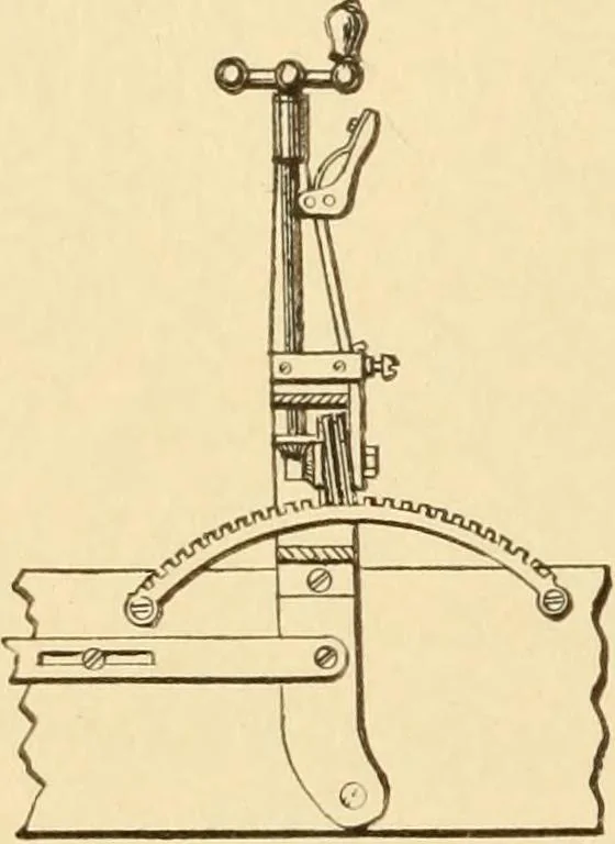 An illustration from Mechanical movements, powers and devices; a treatise describing mechanical movements and devices used in constructive and operative machinery and the mechanical arts, being practically a mechanical dictionary, commencing with a rudimentary description of the early known mechanical powers and detailing the various motions, appliances and inventions used in the mechanical arts to the present time, including a chapter on straight line movements, by Gardner D. Hiscox, 1914, leaf 55
