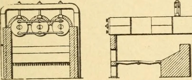An illustration from Mechanical movements, powers and devices; a treatise describing mechanical movements and devices used in constructive and operative machinery and the mechanical arts, being practically a mechanical dictionary, commencing with a rudimentary description of the early known mechanical powers and detailing the various motions, appliances and inventions used in the mechanical arts to the present time, including a chapter on straight line movements, by Gardner D. Hiscox, 1914, leaf 68