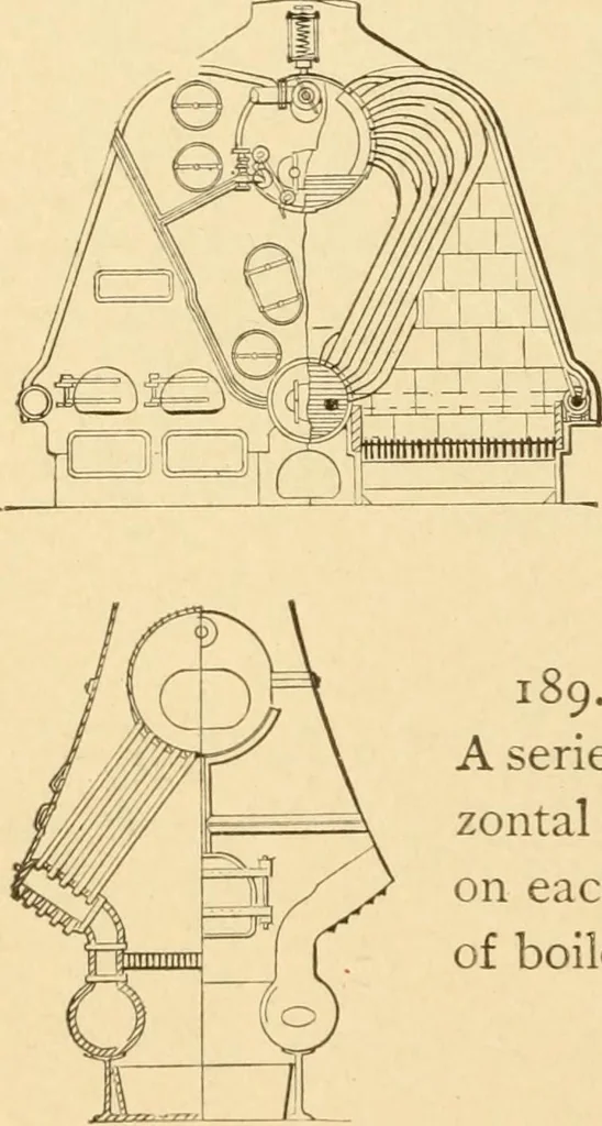 An illustration from Mechanical movements, powers and devices; a treatise describing mechanical movements and devices used in constructive and operative machinery and the mechanical arts, being practically a mechanical dictionary, commencing with a rudimentary description of the early known mechanical powers and detailing the various motions, appliances and inventions used in the mechanical arts to the present time, including a chapter on straight line movements, by Gardner D. Hiscox, 1914, leaf 71
