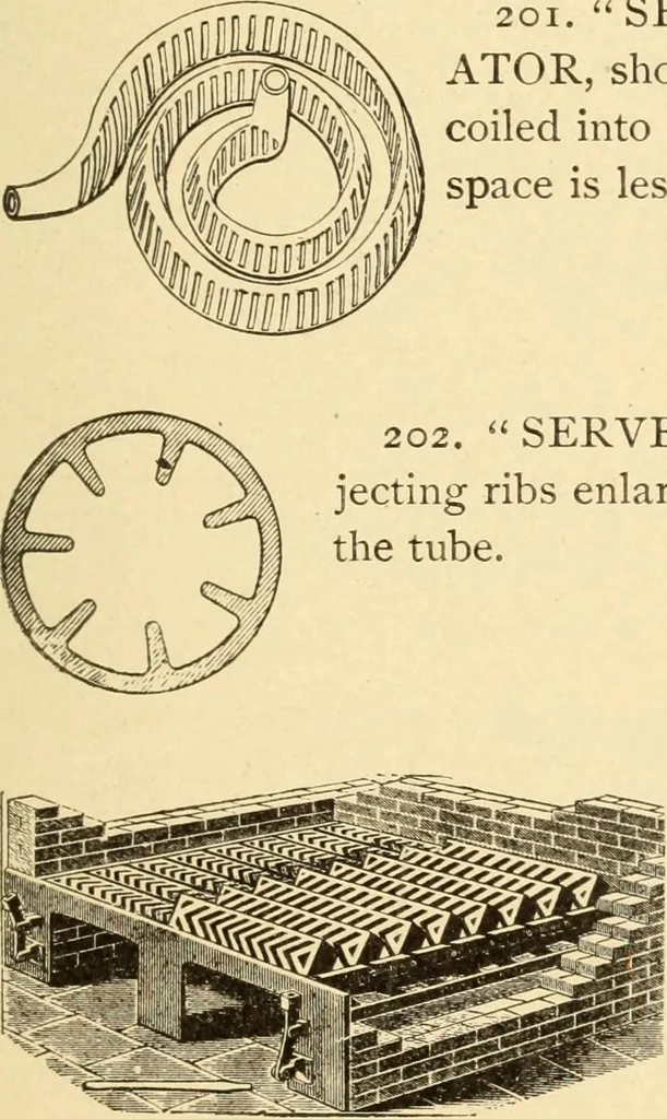 An illustration from Mechanical movements, powers and devices; a treatise describing mechanical movements and devices used in constructive and operative machinery and the mechanical arts, being practically a mechanical dictionary, commencing with a rudimentary description of the early known mechanical powers and detailing the various motions, appliances and inventions used in the mechanical arts to the present time, including a chapter on straight line movements, by Gardner D. Hiscox, 1914, leaf 74
