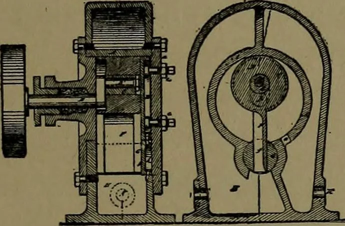 An illustration from Mechanical movements, powers and devices; a treatise describing mechanical movements and devices used in construcive and operative mechinery and the mechanical arts, being practically a mechanical dictionary, 1917, leaf 100