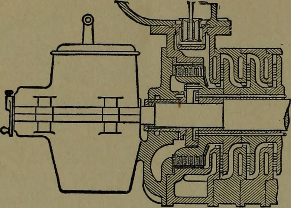 An illustration from Mechanical movements, powers and devices; a treatise describing mechanical movements and devices used in construcive and operative mechinery and the mechanical arts, being practically a mechanical dictionary, 1917, leaf 107