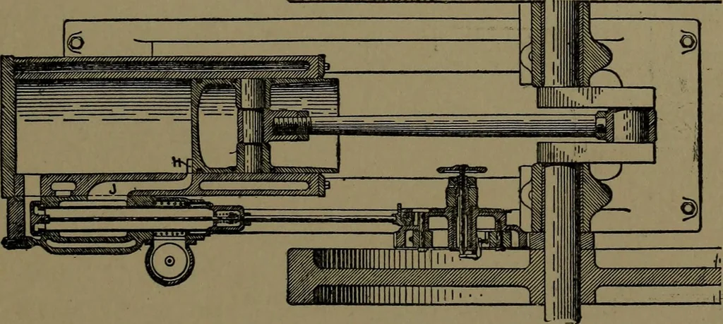 An illustration from Mechanical movements, powers and devices; a treatise describing mechanical movements and devices used in construcive and operative mechinery and the mechanical arts, being practically a mechanical dictionary, 1917, leaf 124