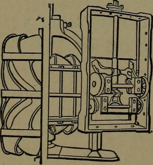 An illustration from Mechanical movements, powers and devices; a treatise describing mechanical movements and devices used in construcive and operative mechinery and the mechanical arts, being practically a mechanical dictionary, 1917, leaf 143