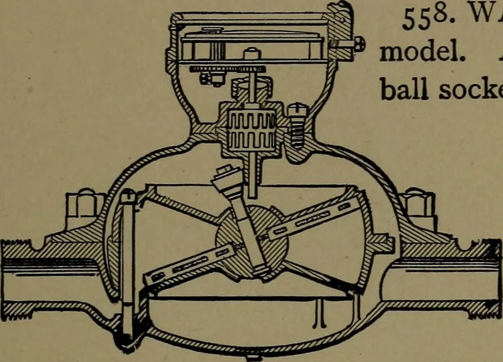 An illustration from Mechanical movements, powers and devices; a treatise describing mechanical movements and devices used in construcive and operative mechinery and the mechanical arts, being practically a mechanical dictionary, 1917, leaf 158