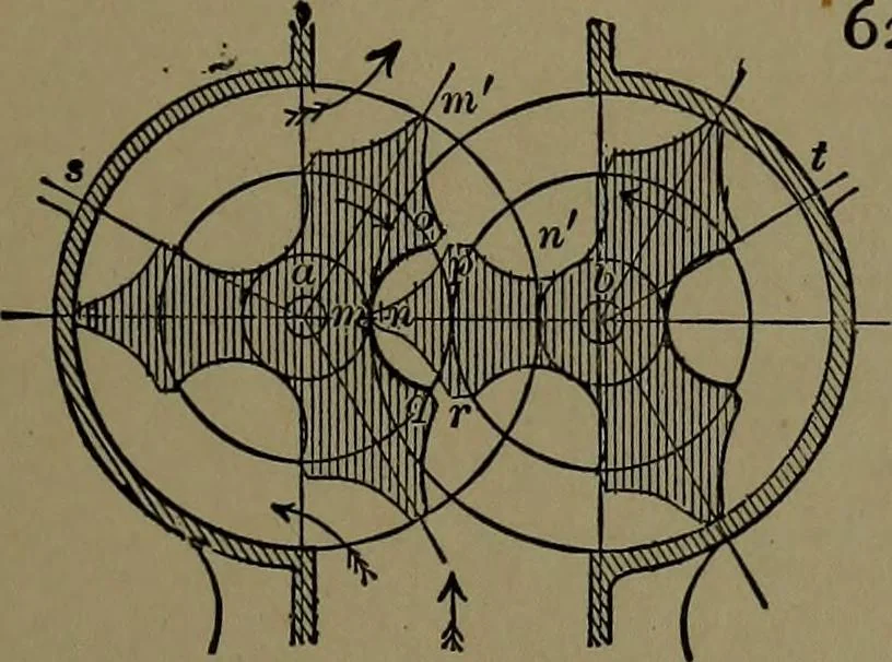 An illustration from Mechanical movements, powers and devices; a treatise describing mechanical movements and devices used in construcive and operative mechinery and the mechanical arts, being practically a mechanical dictionary, 1917, leaf 176