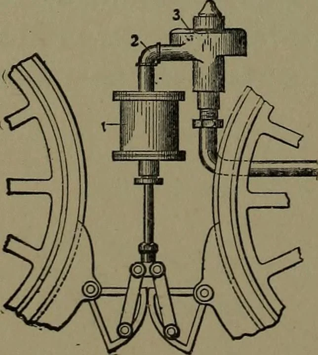 An illustration from Mechanical movements, powers and devices; a treatise describing mechanical movements and devices used in construcive and operative mechinery and the mechanical arts, being practically a mechanical dictionary, 1917, leaf 185