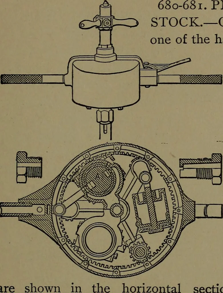 An illustration from Mechanical movements, powers and devices; a treatise describing mechanical movements and devices used in construcive and operative mechinery and the mechanical arts, being practically a mechanical dictionary, 1917, leaf 190
