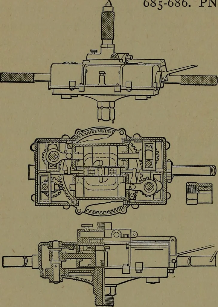 An illustration from Mechanical movements, powers and devices; a treatise describing mechanical movements and devices used in construcive and operative mechinery and the mechanical arts, being practically a mechanical dictionary, 1917, leaf 191