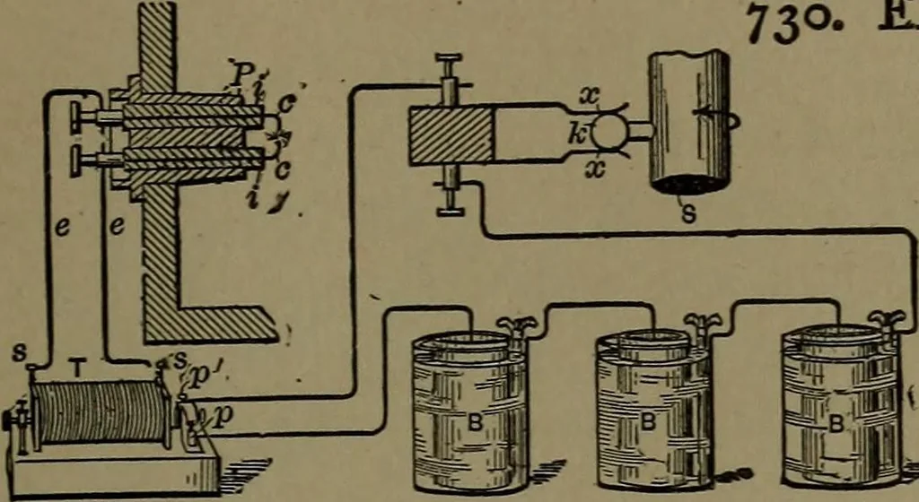 An illustration from Mechanical movements, powers and devices; a treatise describing mechanical movements and devices used in construcive and operative mechinery and the mechanical arts, being practically a mechanical dictionary, 1917, leaf 202