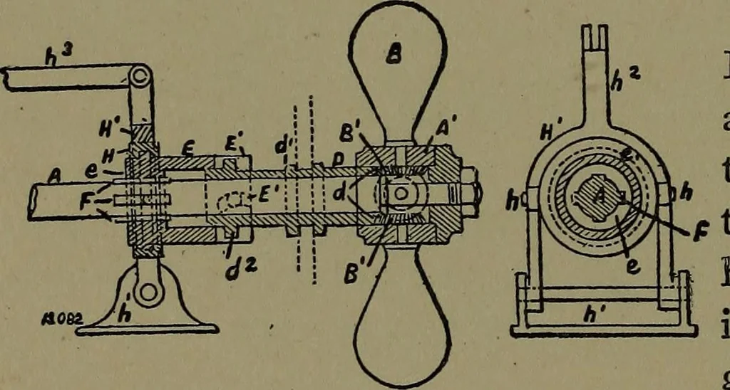 An illustration from Mechanical movements, powers and devices; a treatise describing mechanical movements and devices used in construcive and operative mechinery and the mechanical arts, being practically a mechanical dictionary, 1917, leaf 223