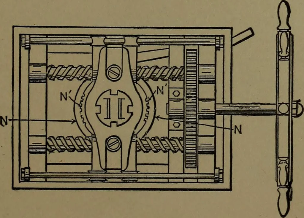 An illustration from Mechanical movements, powers and devices; a treatise describing mechanical movements and devices used in construcive and operative mechinery and the mechanical arts, being practically a mechanical dictionary, 1917, leaf 234