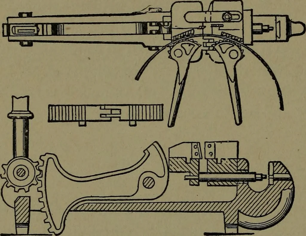 An illustration from Mechanical movements, powers and devices; a treatise describing mechanical movements and devices used in construcive and operative mechinery and the mechanical arts, being practically a mechanical dictionary, 1917, leaf 339
