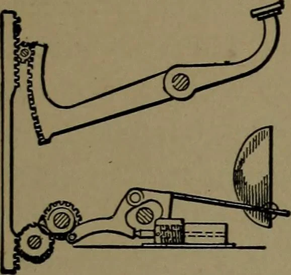 An illustration from Mechanical movements, powers and devices; a treatise describing mechanical movements and devices used in construcive and operative mechinery and the mechanical arts, being practically a mechanical dictionary, 1917, leaf 34